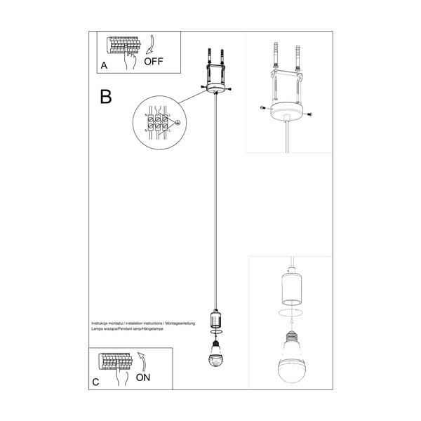 Черно висящо осветително тяло Bombilla - Sollux-image-4