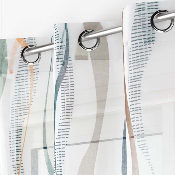 Завеса в бял и син цвят 140x280 cm Lisana – douceur d'intérieur-image-1