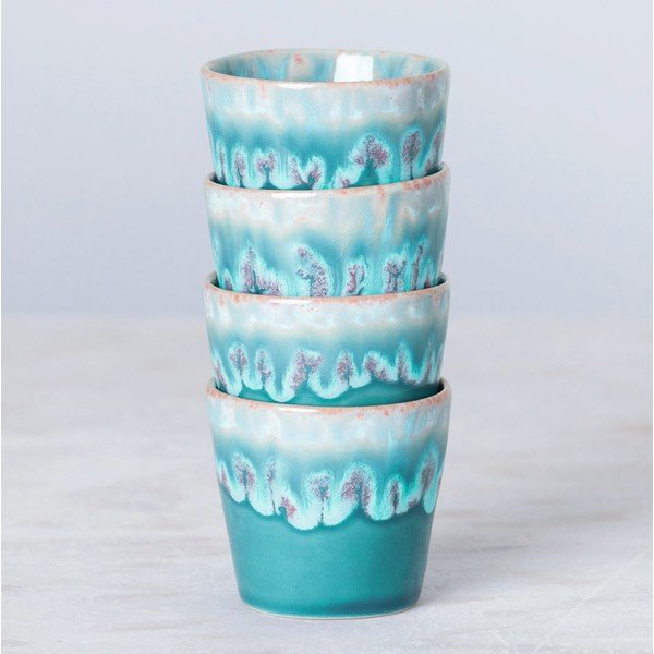 Каменна чаша за еспресо в бяло и тюркоазено, 210 ml Grespresso - Costa Nova-image-1