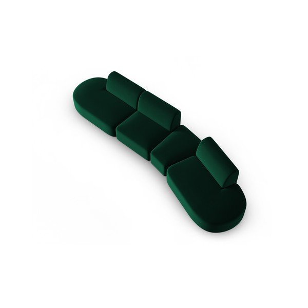 Зелен кадифен диван с десен ъгъл 428 cm Paolo – Milo Casa-image-1