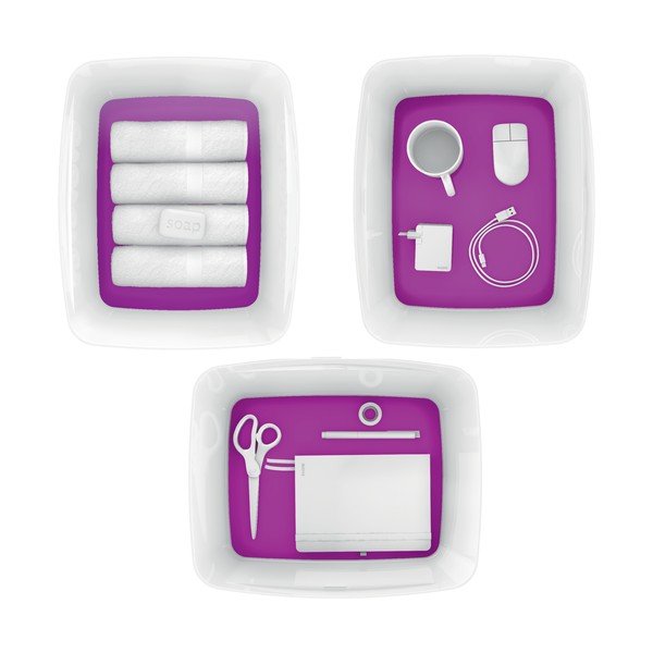 Бяла и лилава пластмасова кутия за съхранение с капак MyBox - Leitz-image-2