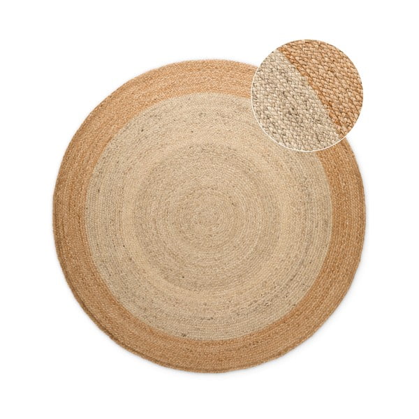 Двустранен ръчно изработен ютен кръгъл килим в цвят слонова кост ø 100 cm Jutta Ivory – Hanse Home