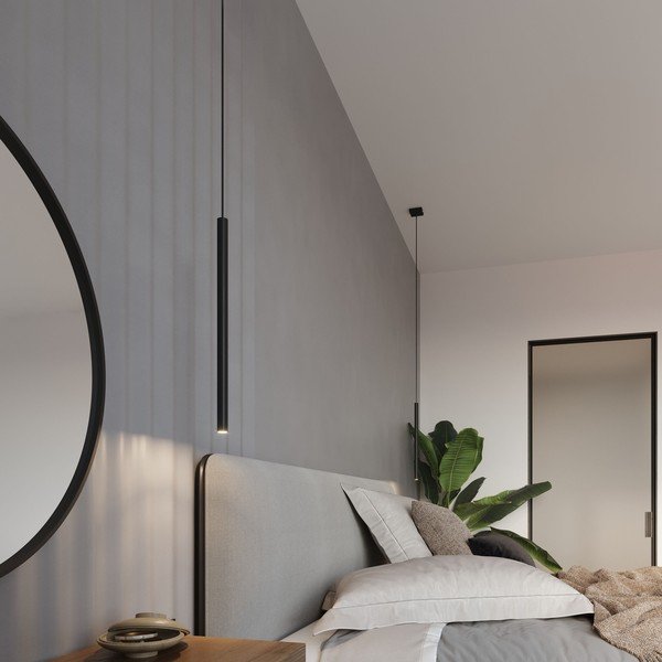 Черно висящо осветително тяло Единично Fideus - Sollux-image-1