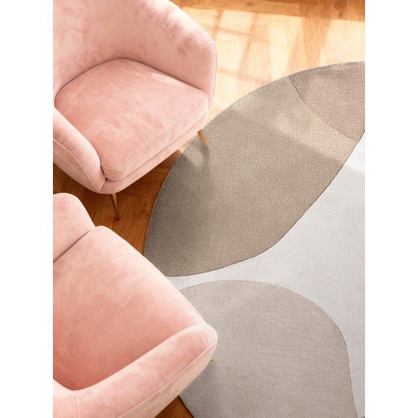 Бежов ръчно изработен вълнен кръгъл килим ø 160 cm Hackney Clarissa – Ted Baker-image-2