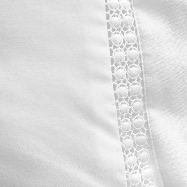 Бяло двойно  памучно спално бельо 200x200 cm Oxford Lace Trim – Bianca-image-4
