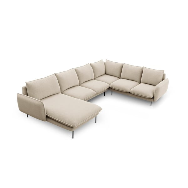 Бежов U-образен диван, десен ъгъл Vienna - Cosmopolitan Design-image-2