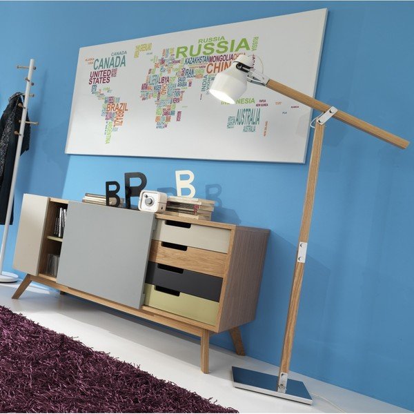 Nástěnná mapa světa na plátně Tomasucci Text World, 80 x 160 cm-image-2