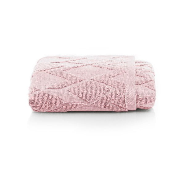 Světle růžový bavlněný ručník Maison Carezza Toscana, 50 x 70 cm