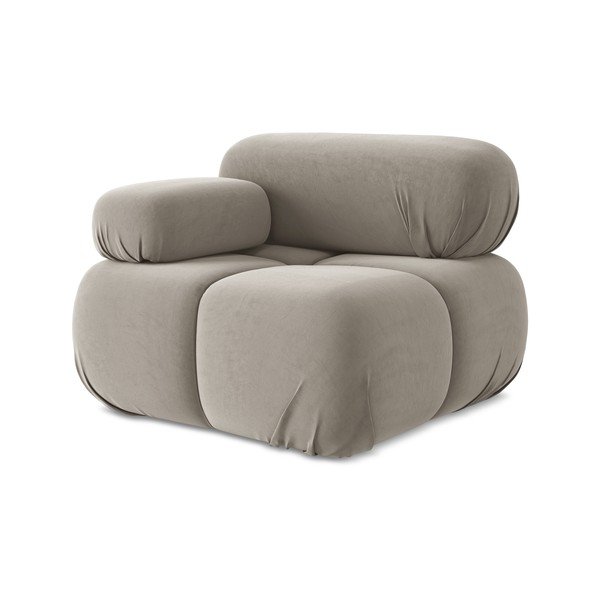 Бежов кадифен модул за диван (ляв ъгъл) Lokua – Makamii-image-1