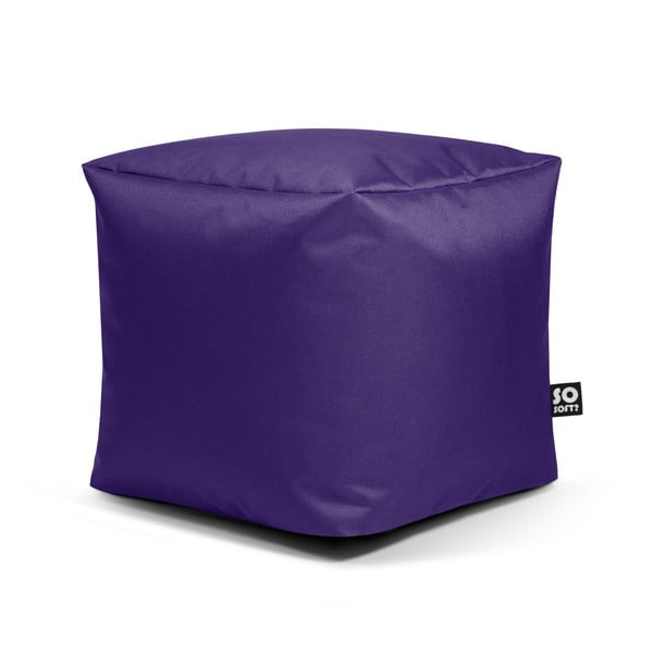 Лилав детски пуф Cube M – So Soft?