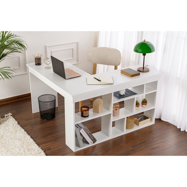 Матова работна маса 120x130 cm Vesper – Kalune Design-image-1