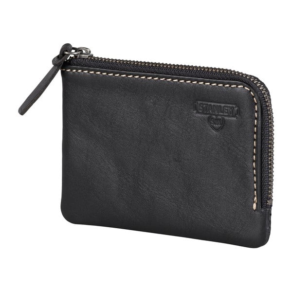 Černá kožená peněženka na zip Gentlemen's Hardware Stanley Tools