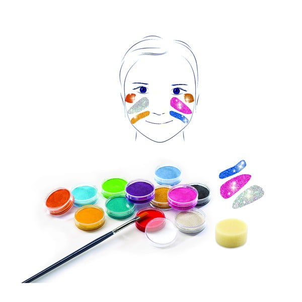 Комплект за рисуване на лице с брокат - Djeco
