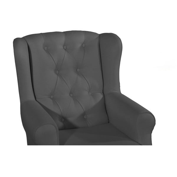 Antracitově šedé křeslo ušák Max Winzer Lex-image-3
