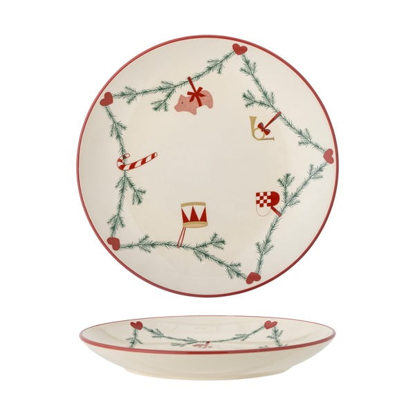 Кремава глинена чиния с коледен мотив ø 25,5 cm Yule – Bloomingville-image-3