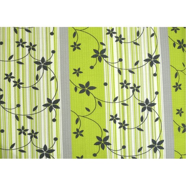 Зелено крепирано спално бельо за единично легло 140x200 cm Flowers -image-1