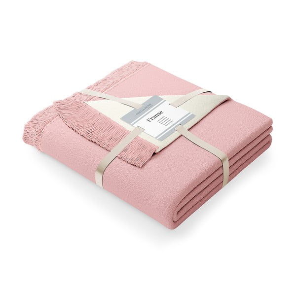 Розово одеяло със смес от памук , 150 x 200 cm Franse - AmeliaHome-image-2