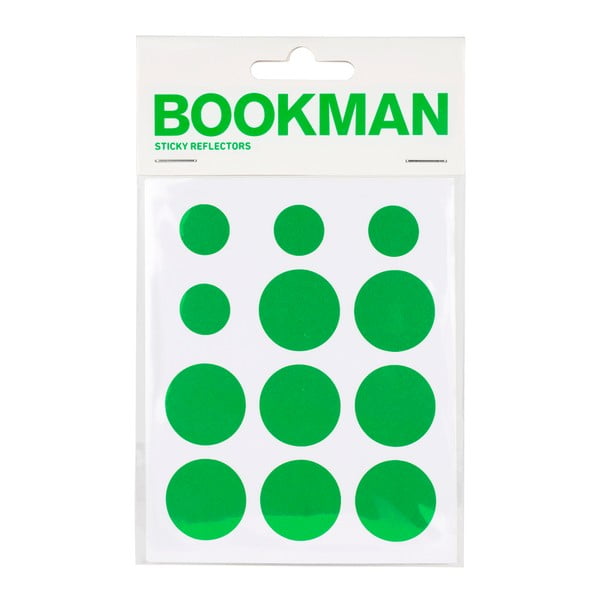 Sada 12 zelených samolepících odrazek Bookman