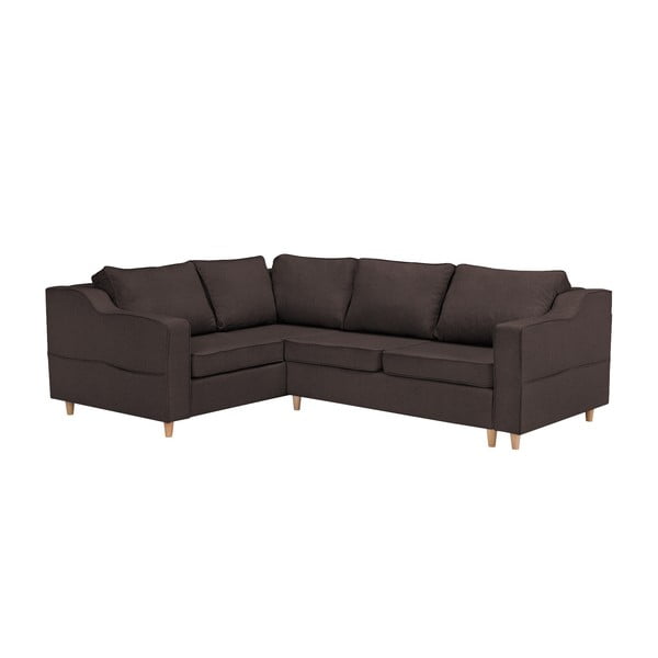 Тъмнокафяв четириместен разтегателен диван Jonquille, ляв ъгъл - Mazzini Sofas