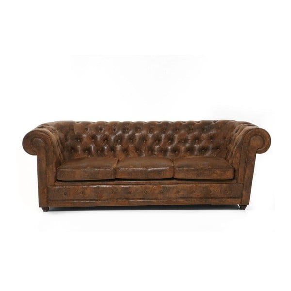 Кафяв триместен диван Oxford Vintage - Kare Design
