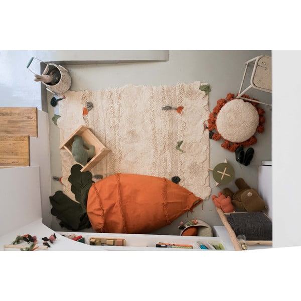 Зелен/оранжев детски пуф Cathy the Carrot – Lorena Canals-image-1