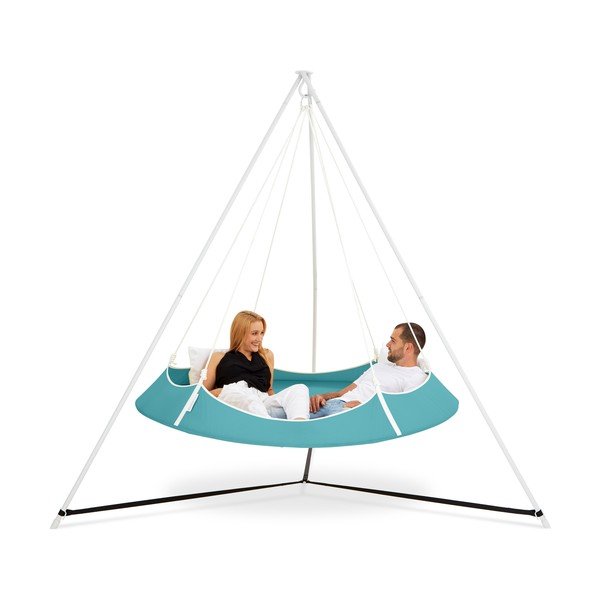 Синя градинска люлка със стойка - Hangout Pod-image-2