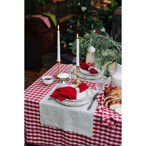 Ленени салфетки в комплект от 2 бр. Red Gingham – Linen Tales-image-1