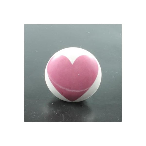 Porcelánová úchytka Pink Heart