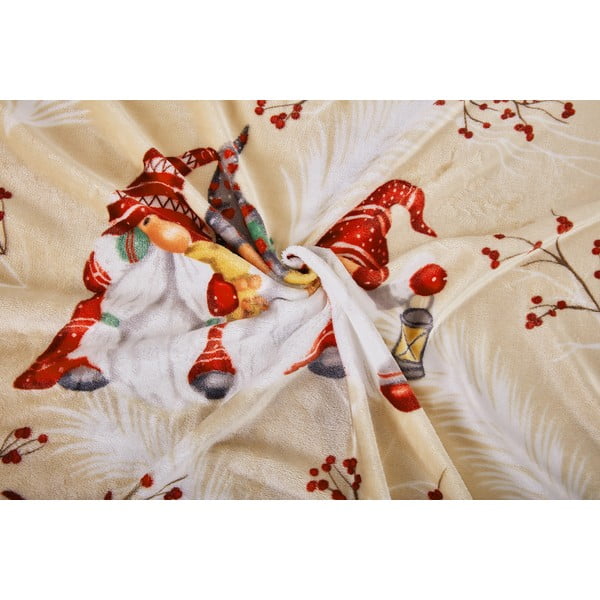 Светлокафяво единично  спално бельо от микроплюш 140x200 cm Goblin – My House-image-1