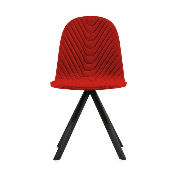 Červená židle s černými nohami Iker Mannequin Wave