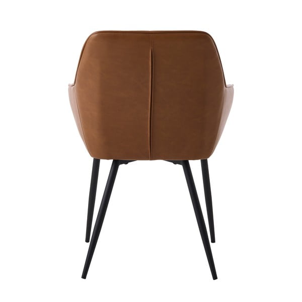 Кафяви тапицирани трапезни столове в комплект с подлакътници 2 бр. Nolan Stripe – Unique Furniture-image-4