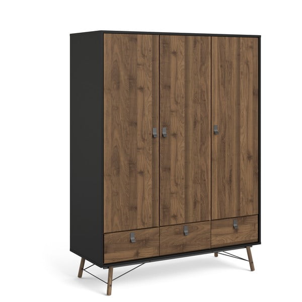 Черно-кафяв гардероб от орех 150x200 cm Ry - Tvilum-image-3