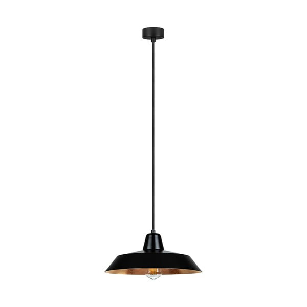 Черна висяща лампа с меден цвят на вътрешността , ⌀ 35 cm Cinco - Sotto Luce