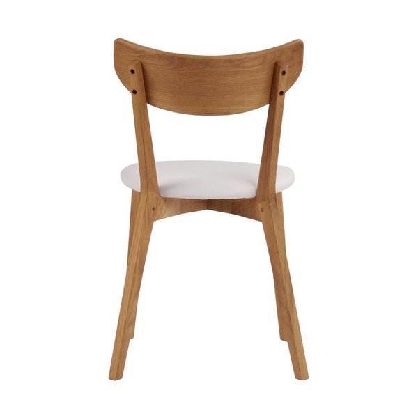 Трапезен стол от кафяв дъб с бяла седалка Ami - Rowico-image-1