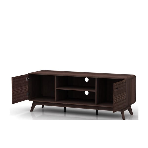 Кафява маса за телевизор от декор от орех 140x53 cm Caitlin – Støraa-image-3