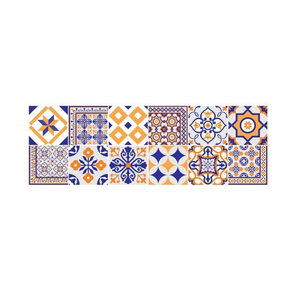 Sada 12 dekorativních samolepek na stěnu Ambiance Alenna, 20 x 20 cm-image-1