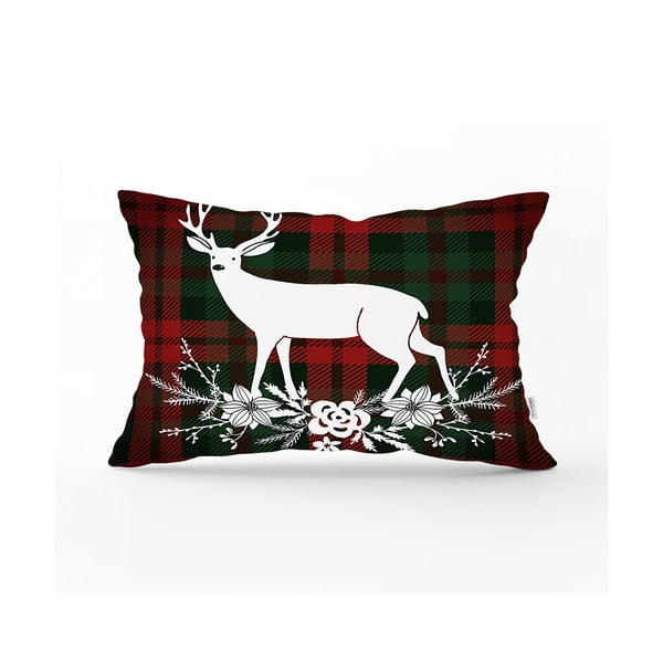 Коледна калъфка за възглавница Тартан Весела Коледа, 35 x 55 cm - Minimalist Cushion Covers