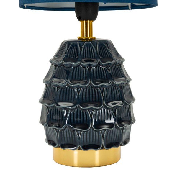 Синя керамична настолна лампа с текстилен абажур (височина 30,5 cm) Pigny – Mauro Ferretti-image-2