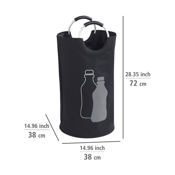 Черна кофа за отпадъци за стъклени бутилки - Wenko-image-2