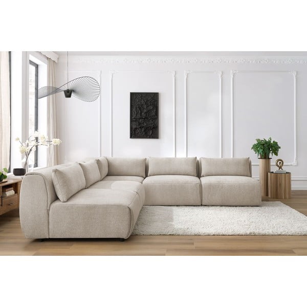 Бежов ъглов диван (променлив) Jeanne - Bobochic Paris-image-1