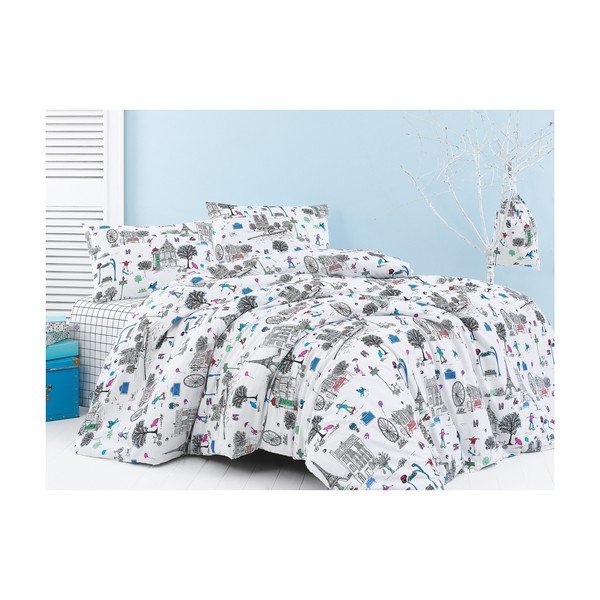 Povlečení na dvoulůžko s prostěradlem Crazy, 200 x 220 cm-image-1