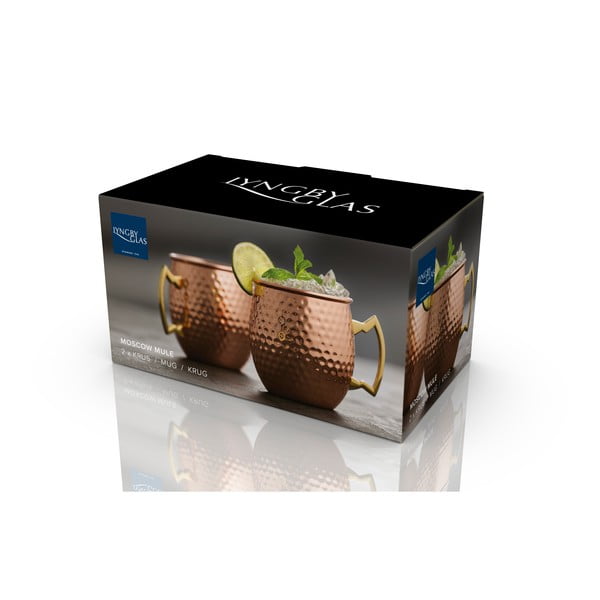 Стоманени чаши в комплект от 2 бр. в меден цвят 400 ml Moscow Mule – Lyngby Glas-image-4