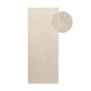 Ръчно изработена вълнена пътека в светло естествен цвят 80x200 cm Eleni Natural White – Hanse Home