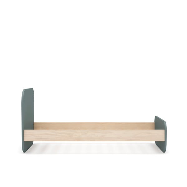 Сиво-зелено детско легло от декор от бор с включена подматрачна рамка 90x190 cm Esteban – Marckeric-image-3