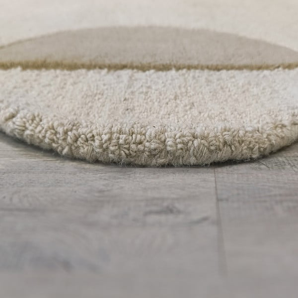 Сиво-бежов ръчно изработен вълнен килим 200x290 cm Mia Scallop Frame – Flair Rugs-image-4