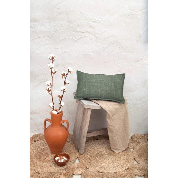 Зелена декоративна възглавница Lino Moss, 35 x 50 cm - Really Nice Things-image-1