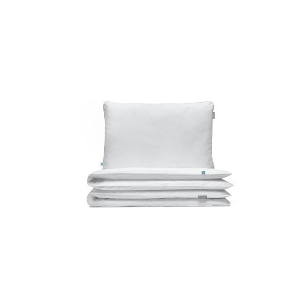 Бяло памучно спално бельо за двойно легло , 200 x 220 cm - Mumla