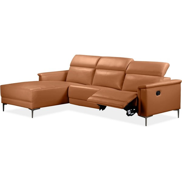 Кафяв ъглов диван от изкуствена кожа (ляв ъгъл) Lund – Støraa-image-1