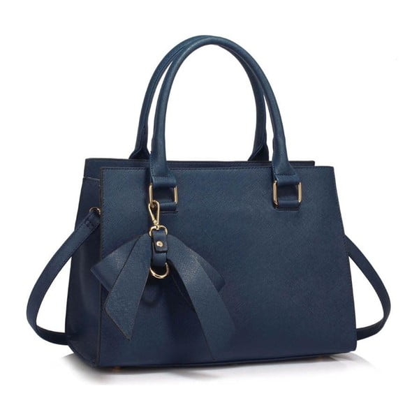 Tmavě modrá kabelka z eko kůže L&S Bags Bowcharm