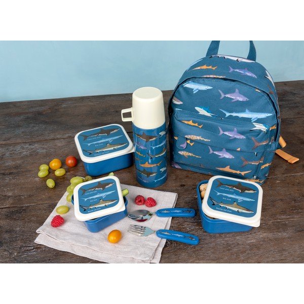 Тъмносини детски кутии за храна 3 бр. Sharks – Rex London-image-2